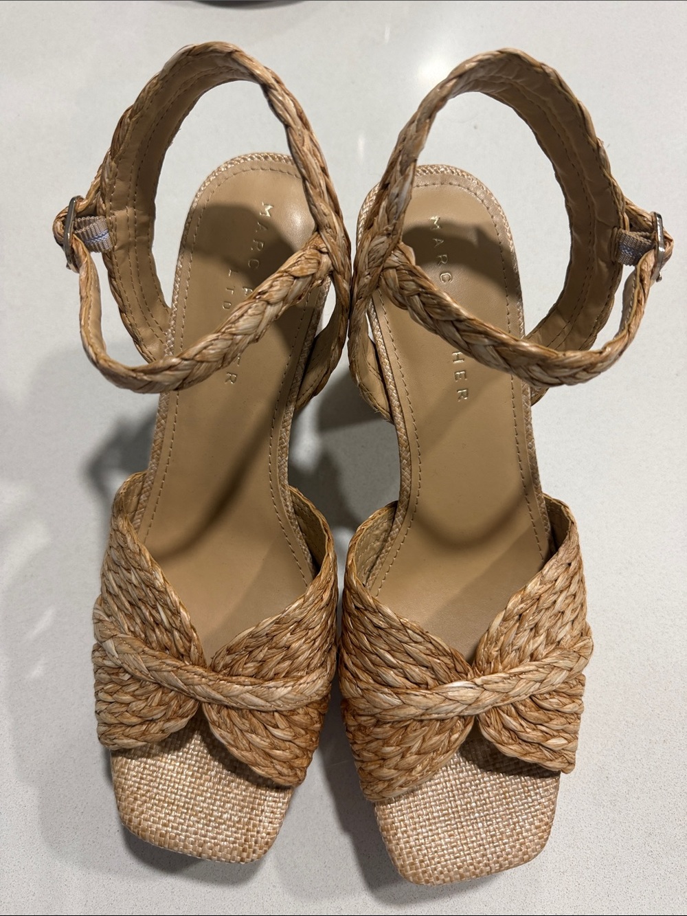 Marc Fisher Braided Tan Slingback Heels